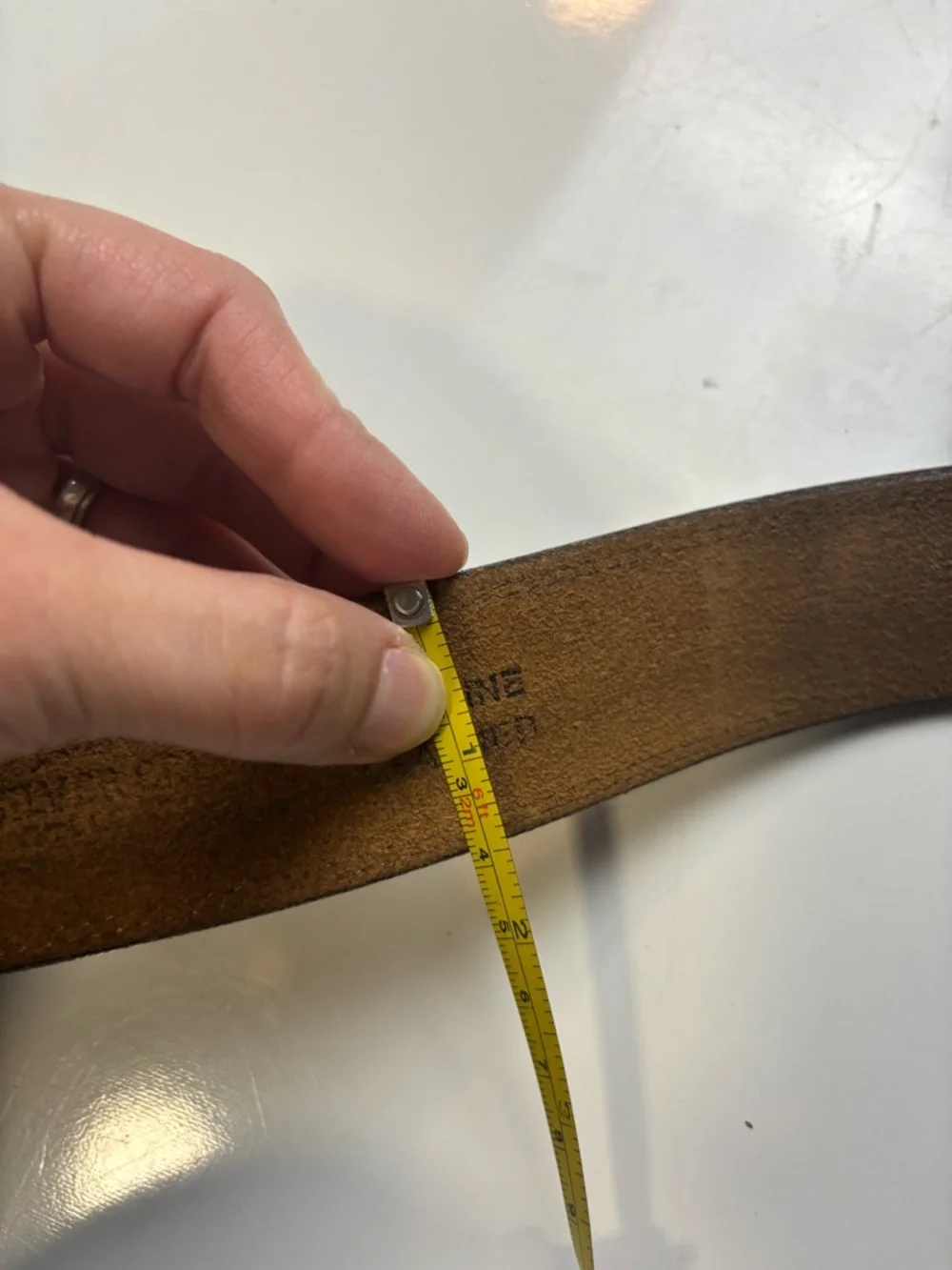 SILVER CREEK Brown padded mens leather belt‎ sz 38
